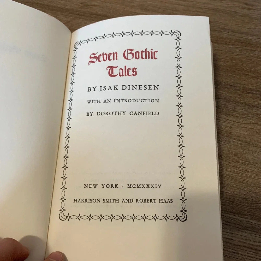 1934 Vintage Seven Gothic Tales Isak Dinesen Hardcover Book Dust Jacket Gothic